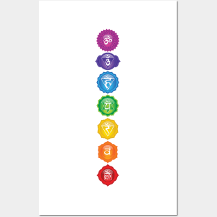 7 Chakra Symbols - WBG VT 01 Posters and Art